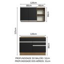Ver imagem 4 de Armário de Cozinha Compacta 120cm Rustic/Preto Glamy Madesa 08
