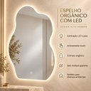 Ver mais imagens de Espelho Decorativo Orgânico com Iluminação 70x90cm