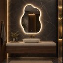 Ver imagem 5 de Espelho Decorativo Orgânico com Iluminação 70x90cm