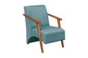 Ver imagem 1 de Poltrona Venus 1 Lugar Braço Madeira Maciça Tecido Suede Unidecor Turquesa