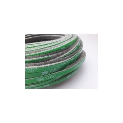 Escovinha Vedadora Adesiva 5x5mm - 20 Metros 3m - Cinza