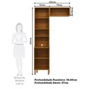 Ver imagem 3 de Cozinha Modulada Compacta 100% MDF 2 Peças 3 Portas Viena Espresso Móveis Cinza/Canela/Platina