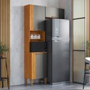 Ver imagem 1 de Cozinha Modulada Compacta 100% MDF 2 Peças 3 Portas Viena Espresso Móveis Cinza/Canela/Platina