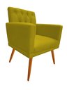 Ver imagem 2 de Poltrona Decorativa Nina Capitonê Couro Amarelo Pés Madeira Ms Decor