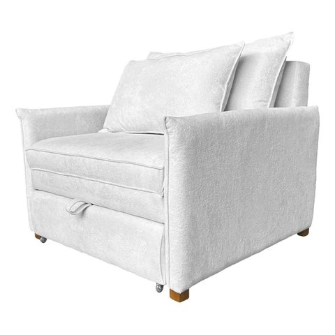 Poltrona Cama Monica Sala - Bouclé Cores:Prateado/Bouclé