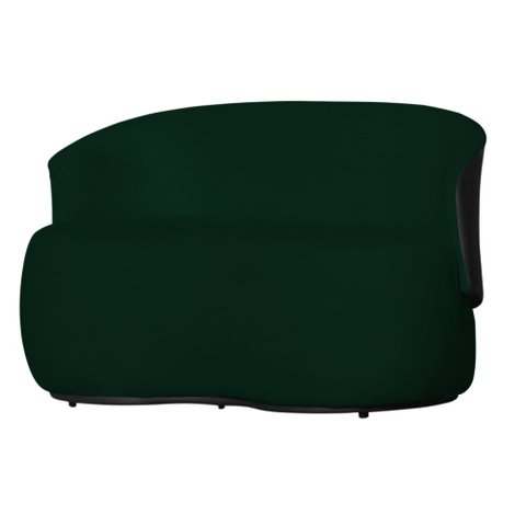 Poltrona Namoradeira Orgânica Beatriz 2 Lugares Tecido Suede Composê em Corino Preto - Estopar Namor