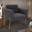 Ver imagem 2 de Poltrona Sala de Estar Pé de Ferro Dourado Elisa Bouclê D03 - D'Rossi