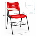 Ver imagem 6 de Cadeira Universitária Plástica Prancheta MDF - Cor Vermelho - Mrplast - 34011
