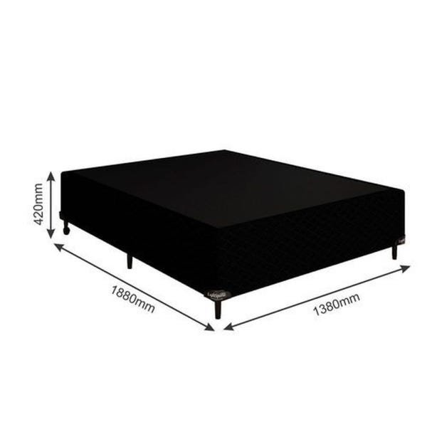 Base Cama Box Casal Suede 138x188 Preto - 2