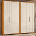 Ver imagem 2 de Guarda Roupa Casal Miro 6 Portas 250 Cm Cinamomo Off White Madetec