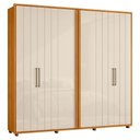 Ver imagem 1 de Guarda Roupa Casal Miro 6 Portas 250 Cm Cinamomo Off White Madetec
