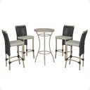 Ver imagem 1 de Mesa Bistrô com 4 Banquetas Roma Fendi Corda Náutica Estofado 3 Trama Original