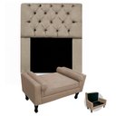 Ver imagem 1 de Kit Cabeceira Mirage + Calçadeira Baú Felix Solteiro 100cm Suede - Ecotec Decor:Bege