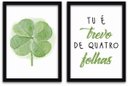 Ver imagem 1 de Conjunto Quadros Decorativos 2 pçs mdf 20x30 Trevo 4 folhas - Moldura Preta