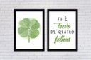 Ver imagem 2 de Conjunto Quadros Decorativos 2 pçs mdf 20x30 Trevo 4 folhas - Moldura Preta