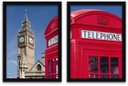 Ver imagem 1 de Conjunto Quadros Decorativos 2 peças 20x30 London - Moldura Preta