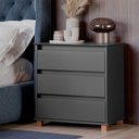 Ver imagem 2 de Kit 2 Mini Cômoda Ej 3 Gavetas Preto – EJ Móveis