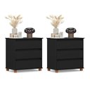 Ver imagem 1 de Kit 2 Mini Cômoda Ej 3 Gavetas Preto – EJ Móveis