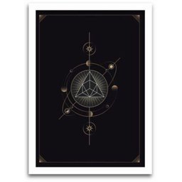 Conjunto Quadros Decorativos 3 peças MDF 30x40 Astrologia - Moldura Branca - 4