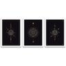 Conjunto Quadros Decorativos 3 peças MDF 30x40 Astrologia - Moldura Branca - 1