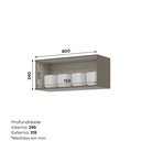 Ver imagem 5 de Armário Aéreo 1 Porta Basculante 80cm Connect Cinza/Duna/Cristal