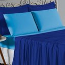 Ver imagem 3 de Jogo de Cama Casal Viúva Nobre 4 Peças Malha 100% Algodão - Royal / Turquesa