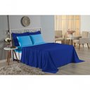 Ver imagem 4 de Jogo de Cama Casal Viúva Nobre 4 Peças Malha 100% Algodão - Royal / Turquesa
