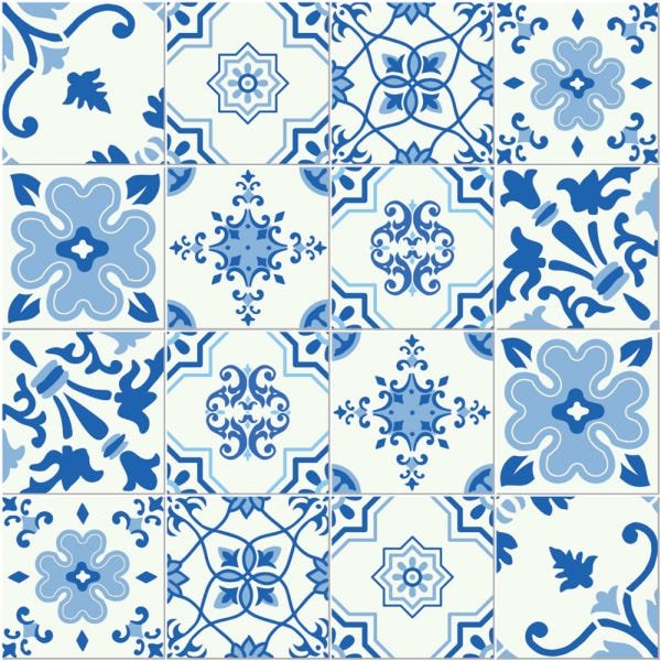 Adesivo de Azulejo Clássico Azul 1 60X120cm - 2