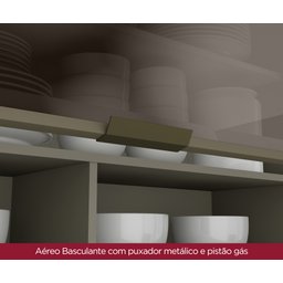 Armário Aéreo 1 Porta Basculante de Vidro 120cm Connect  - 6