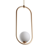 Luminária Pendente Oval Bola de Vidro Dourado Fosco Spotline - 2