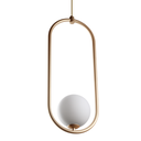 Ver imagem 2 de Luminária Pendente Oval Bola de Vidro Dourado Fosco Spotline