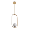 Luminária Pendente Oval Bola de Vidro Dourado Fosco Spotline - 1