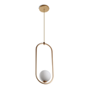 Ver imagem 1 de Luminária Pendente Oval Bola de Vidro Dourado Fosco Spotline