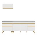 Ver imagem 7 de Armário de Cozinha Compacta 220cm Veneza Multimóveis V2074 Branco/Dourado