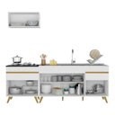 Ver imagem 6 de Armário de Cozinha Compacta 220cm Veneza Multimóveis V2074 Branco/Dourado