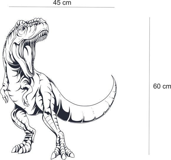 Adesivo De Parede Dinossauro Rex Silhueta-g 75x75cm