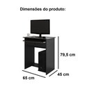 Ver imagem 2 de MESA DE COMPUTADOR PRETA - PRATICA (1 gaveta)