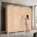Ver imagem 5 de Guarda-Roupa Casal 6 Portas Marseille Bege/Carvalho Nature