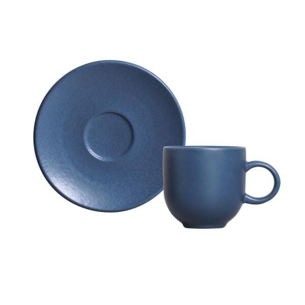 Conjunto com 6 Xícaras de Café com Pires Coup Stoneware Boreal 97 Ml