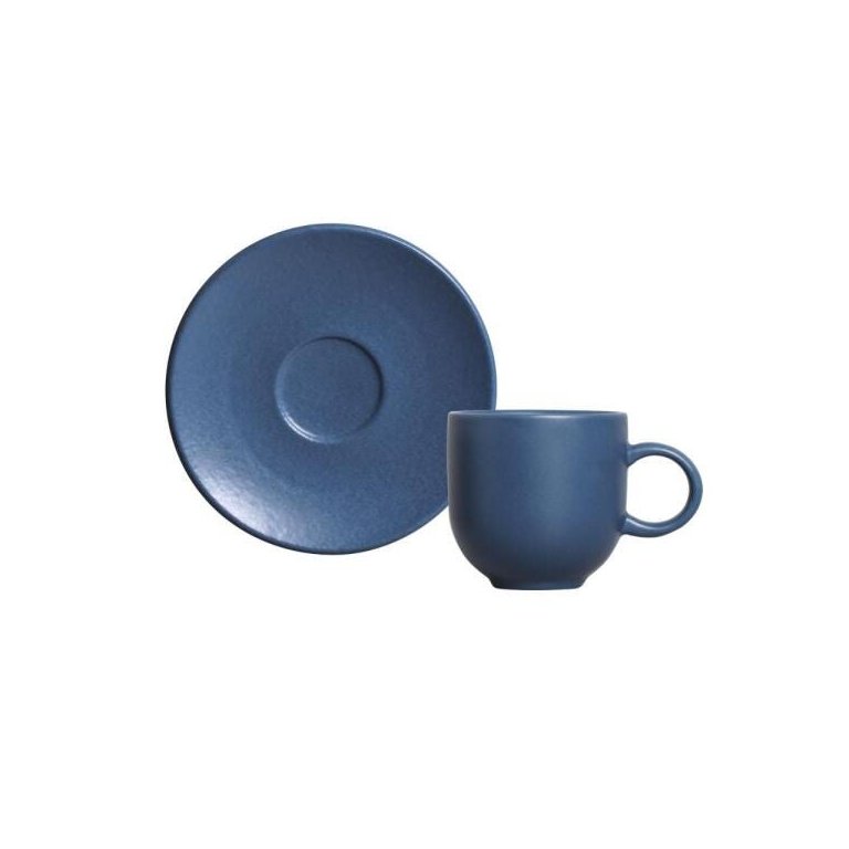 Conjunto com 6 Xícaras de Café com Pires Coup Stoneware Boreal 97 Ml