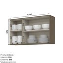 Ver imagem 4 de Armário Aéreo 3 Portas 120cm Connect Cinza/Duna/Cristal