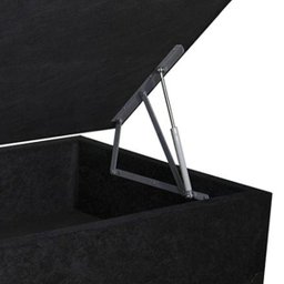 Base Box Baú Solteiro Suede Preta - 45x78x188 - 2