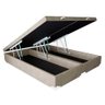 Base Box Baú King Bipartido Suede Bege - 2