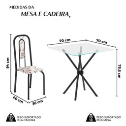 Conjunto Sala de Jantar com 4 Cadeiras Lívia - 3