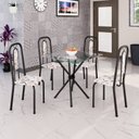 Ver imagem 1 de Conjunto Sala de Jantar com 4 Cadeiras Lívia Preto/Arabesco
