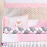 KIT BERÇO CARNEIRINHO TRANÇADO MENINO E MENINA 11 PEÇAS KIT AMERICANO PARA BEBÊ COM EDREDOM E SAIA:R - 2