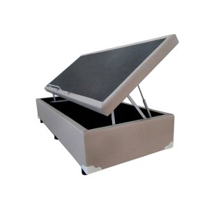Base Box Baú Solteiro Sintético Bege - 39x88x188