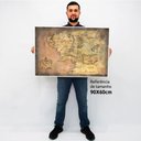 Ver imagem 2 de Quadro Decorativo Mapa Senhor Dos Anéis em Tela Canvas Tacolado Moldura Flutuante 4,5cm Madeira 60 X
