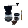 Moedor de Café Manual Vidro Plastico Inox Ceramica - Preto - 4