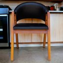Ver imagem 4 de Cadeira Antonela Base de Madeira Corino Modena: Preto